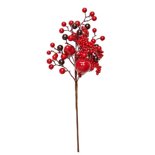 18" Red Apples & Berries Artificial Christmas Spray, 3ct.